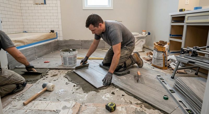 Our team working on Bathroom Remodeling projects in Hillsboro, OH